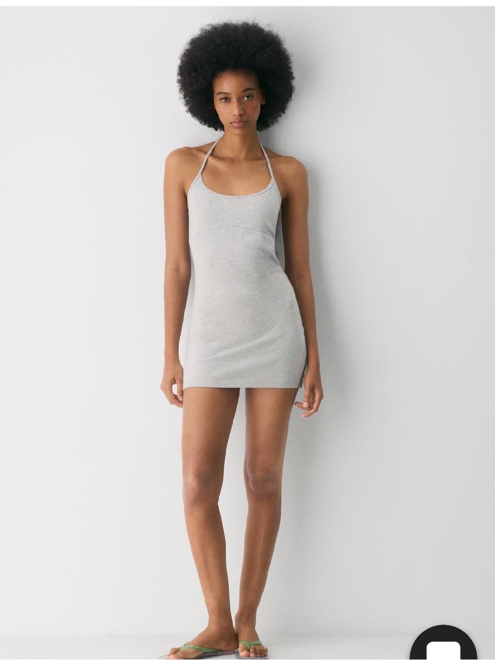 Aritzia Homestretch Halter Mini Dress in heather chrome
